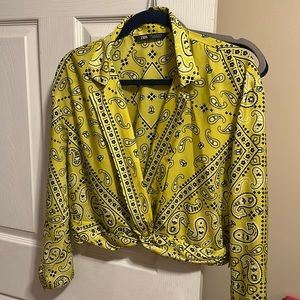 Lime green bandana blouse